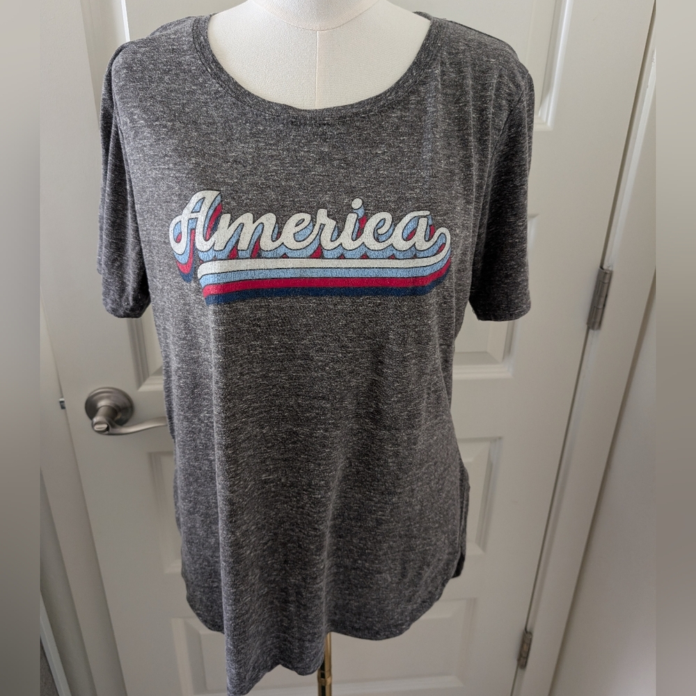 ROYCE BRAND Graphic Tee America Patriotic High Low Style Size XL